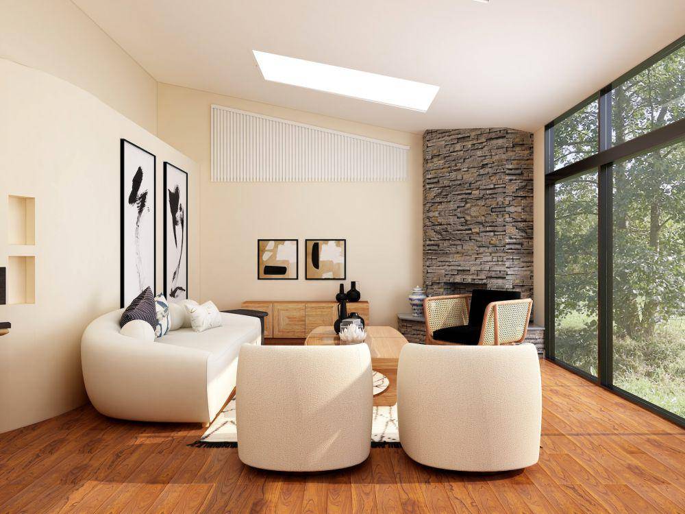 ilustrasi ruang tamu bernuansa netral (unsplash.com/Collov Home Design)