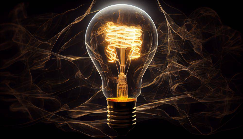 Ilustrasi lampu menyala menggunakan energi nuklir (freepik.com/vecstock)