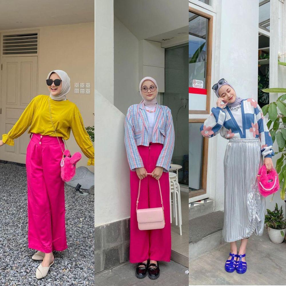 9 Ide OOTD Hijab Girly Buat Nonton Film Barbie, Cute and Chic