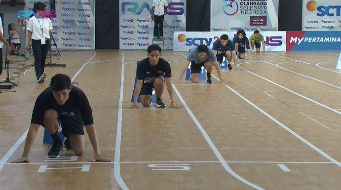 potret Bastian Steel juara lari 100 meter (youtube.com/Rans Entertainment)