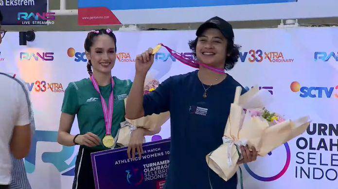 potret Bastian Steel juara lari 100 meter (youtube.com/Rans Entertainment)