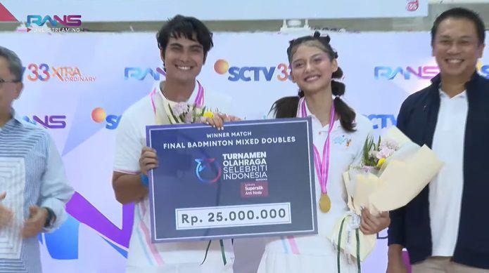 7 Potret Cinta Brian dan Callista Arum Jadi Juara Badminton Para Artis