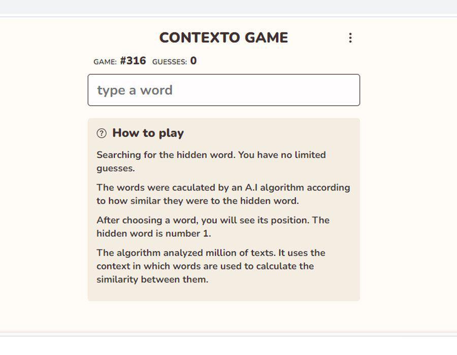 Cara Bermain Contexto Game, Tebak Kata dengan AI