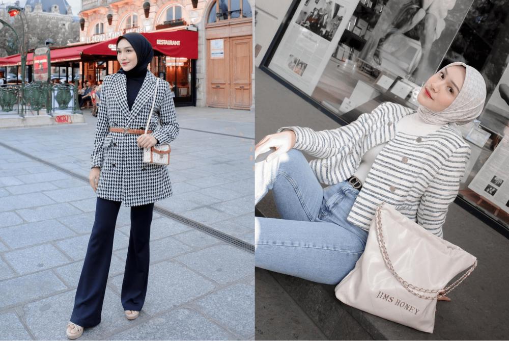 7 OOTD Melody Prima saat Berlibur di Eropa, Gaya Hijab Classy!