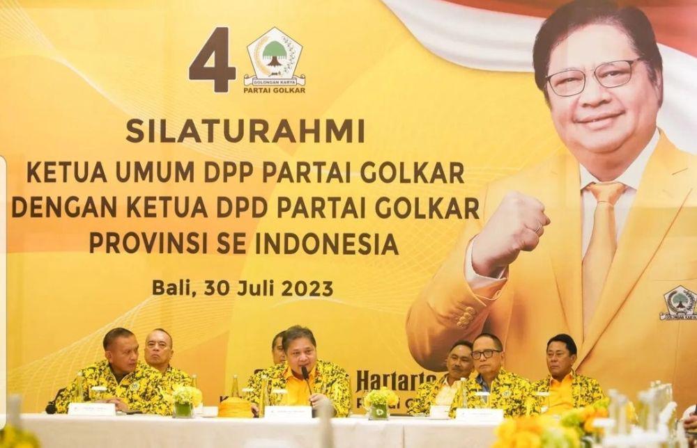 Airlangga Kumpulkan 38 Ketua DPD, Kompak Tolak Digelarnya Munaslub