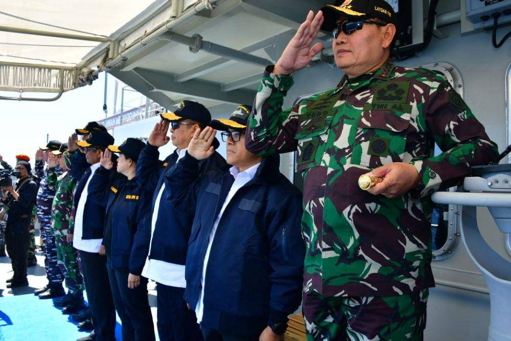 TNI melakukan latihan gabungan Dharma Yudha 2023 di Perairan Bali. (Dokumentasi Puspen TNI)