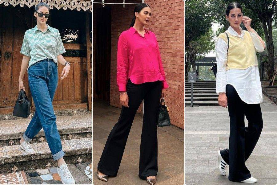Mix and match kemeja ala Paula Verhoeven (instagram.com/paula_verhoeven)