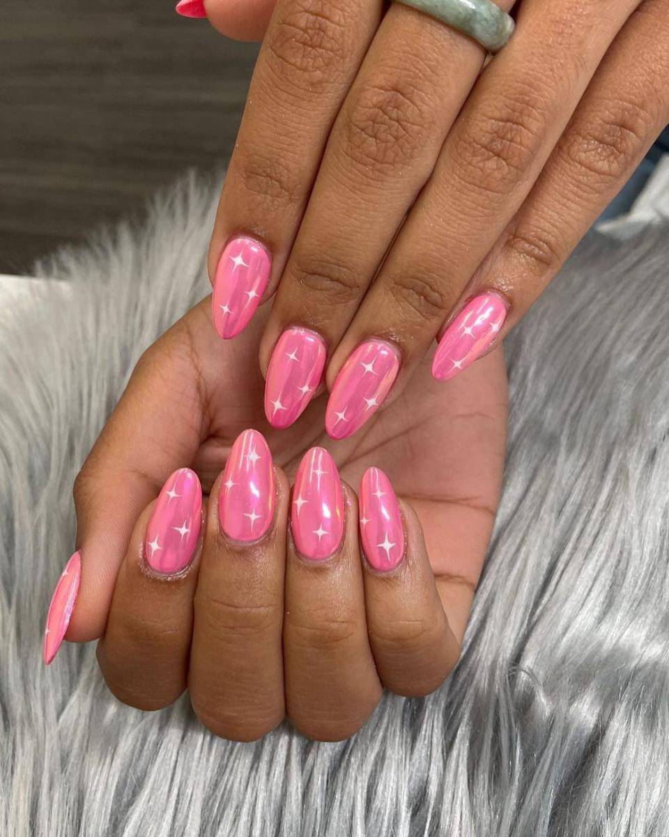 nail art pink (instagram.com/nylove_nail)