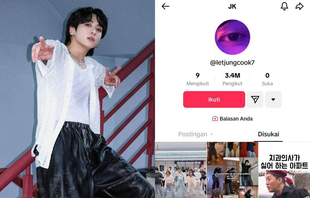 Akun TikTok Jungkook ke-spill (Twitter.com/bts_bighit | TikTok.com/letjungcook7)
