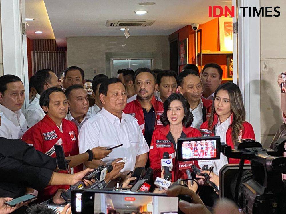 Prabowo Subianto sambangi DPP PSI bahas Pemilu 2024 (IDN Times/Irfan Fathurohman)