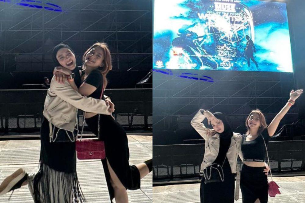 7 Momen Inara Rusli Nonton Konser Muse di Malaysia, Asyik Bareng Teman
