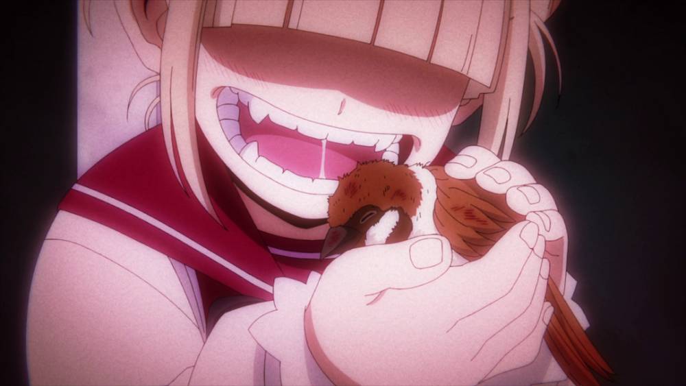 Himiko meminum darah burung. (dok. Bones/My Hero Academia)