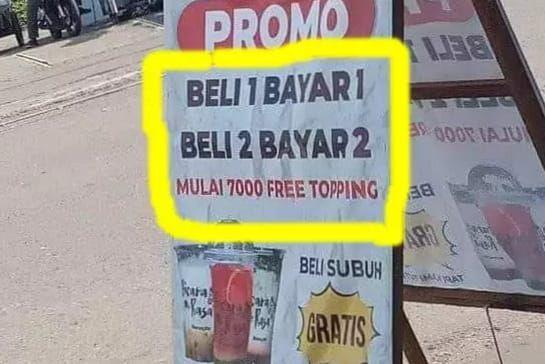 8 Spanduk Jualan Bertuliskan Gratis Ini Menjebak Abis, Jangan Tertipu!