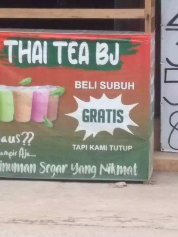 spanduk bertuliskan gratis yang menjebak (facebook.com/Zulkifli)