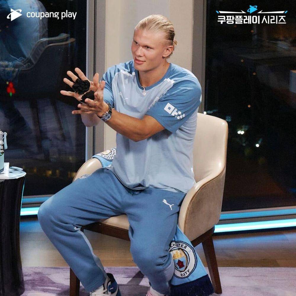 potret Erling Haaland tirukan gerakan dance Flower (instagram.com/coupangplay)