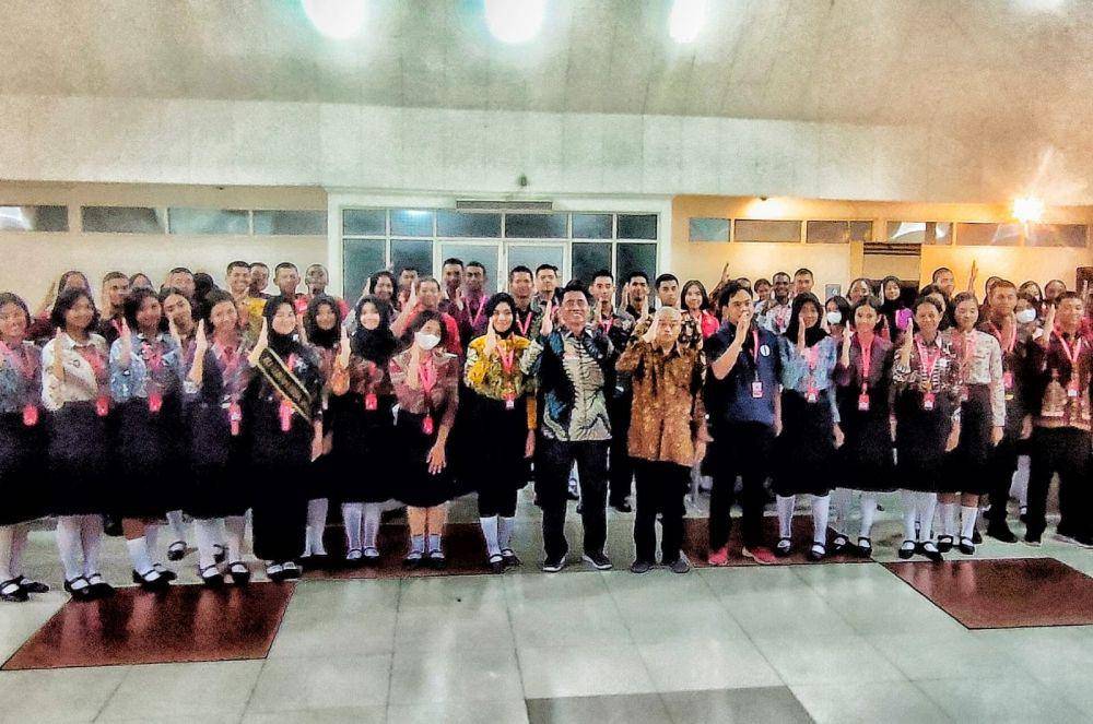 Staf Khusus Ketua Dewan Pengarah Badan Pembinaan Ideologi Pancasila (BPIP), Antonius Benny Susetyo, pada acara Pembinaan Ideologi Pancasila dalam rangka Pemusatan Pendidikan dan Pelatihan bagi Pasukan Pengibar Bendera Pusaka (Paskibraka) Nasional Tahun 2023 di Aula Sarbini Taman Bunga Wiladatika Depok, Jawa Barat. (Dok. BPIP)