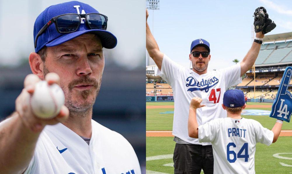 7 Potret Chris Pratt Ajak Anak Menonton Pertandingan Baseball