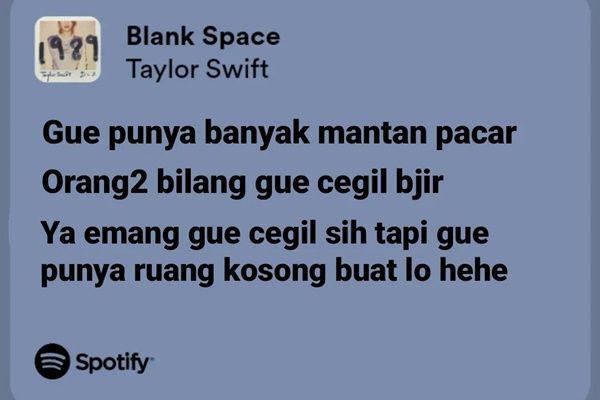 10 Editan Lirik Taylor Swift Kalau Pakai Bahasa Gaul Indonesia