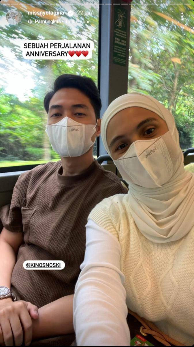 potret kebersama Rizky Kinos dan Nycta Gina (instagram.com/missnyctagina)