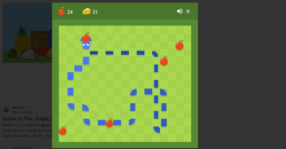 tantangan berlambang keju (dok. Google/Snake Game)