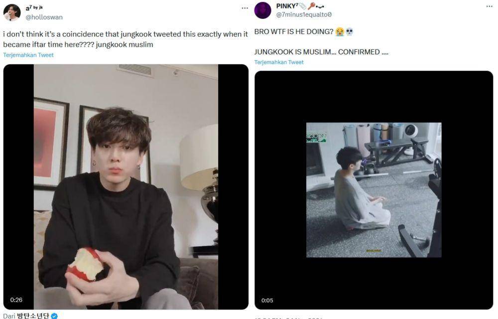 Jungkook speak up soal agama (Twitter.com/holloswan | Twitter.com/7minus1equalto0)