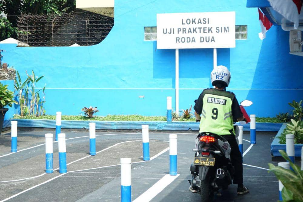 Jalur baru ujian praktik SIM C di Polresta Malang Kota. (Dok. Humas Polresta Malang Kota)