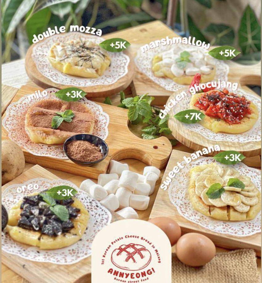 Menu gamchi yang dijual di Annyeong Korean street food. Instagram/annyeong.mlg