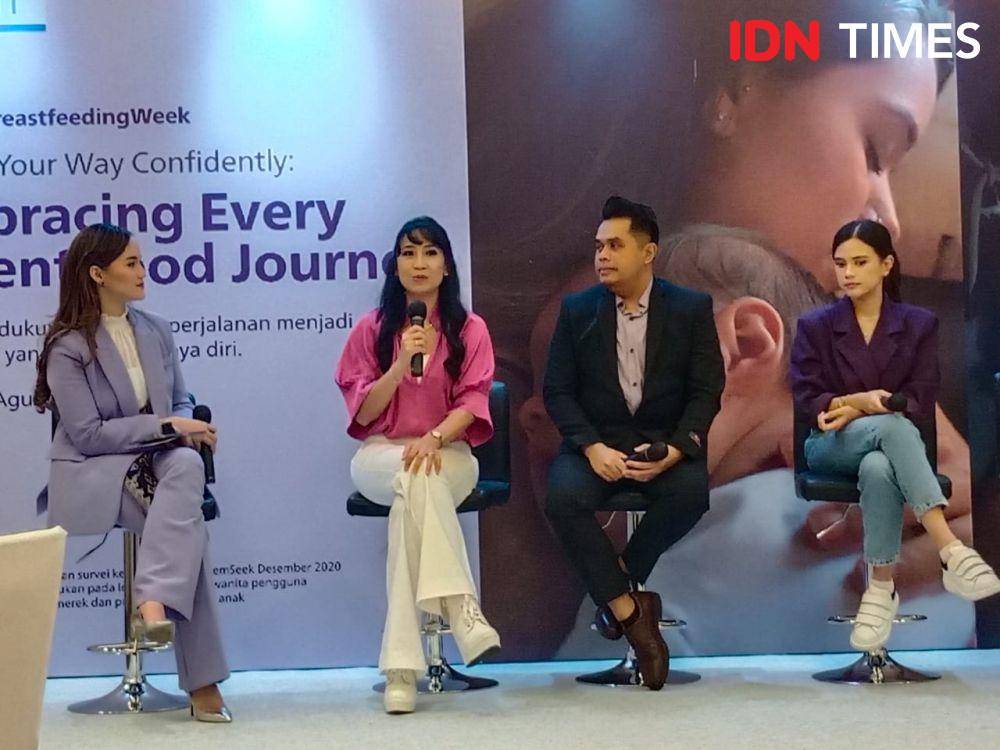 Talkshow Philips Avent dalam rangka #WorldBreastfeedingWeek pada Kamis (3/7/2023) di Fairmont Hotel, Jakarta. IDN Times/Adyaning Raras