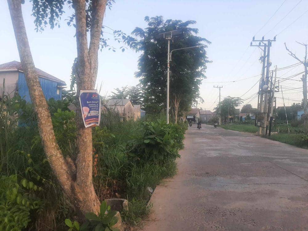 Poster dipasang di pohon, ini salah satu pelanggaran Perda reklame di Banjarmasin.