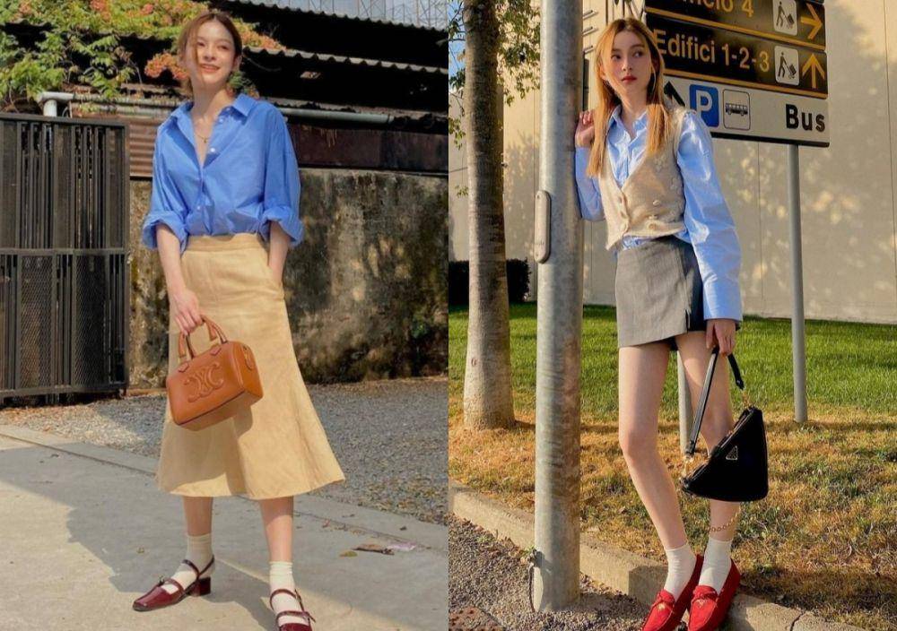 inspirasi outfit biru muda ala Prim Chanikarn (instagram.com/primiily)