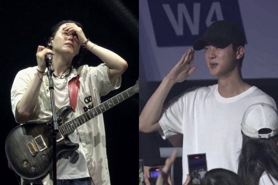 SUGA dan Jin di hari terakhir konser D-Day (dok. HYBE Labels)