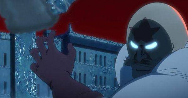 Mask menghajar Kensei sampai terpental ke bangunan ( Dok. Pierrot / Bleach: Thousand-Year Blood War )