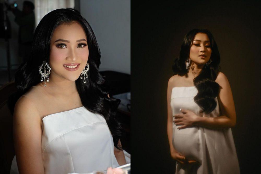 9 Gaya Maternity Photoshoot Pedangdut Yeni Inka, Anggun Bak Dewi