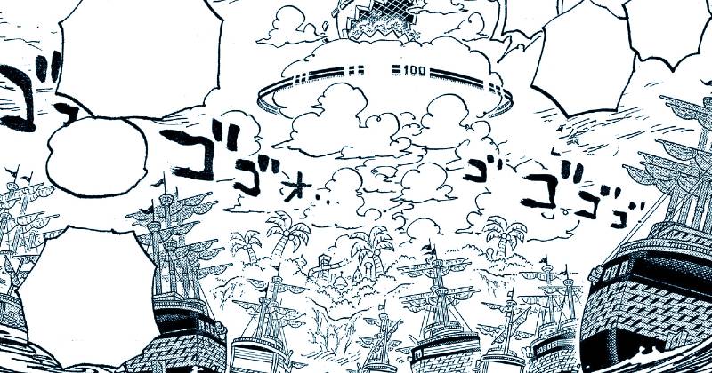 Angkatan Laut mengepung Pulau Egghead. (mangaplus.shueisha.co.jp/One Piece)