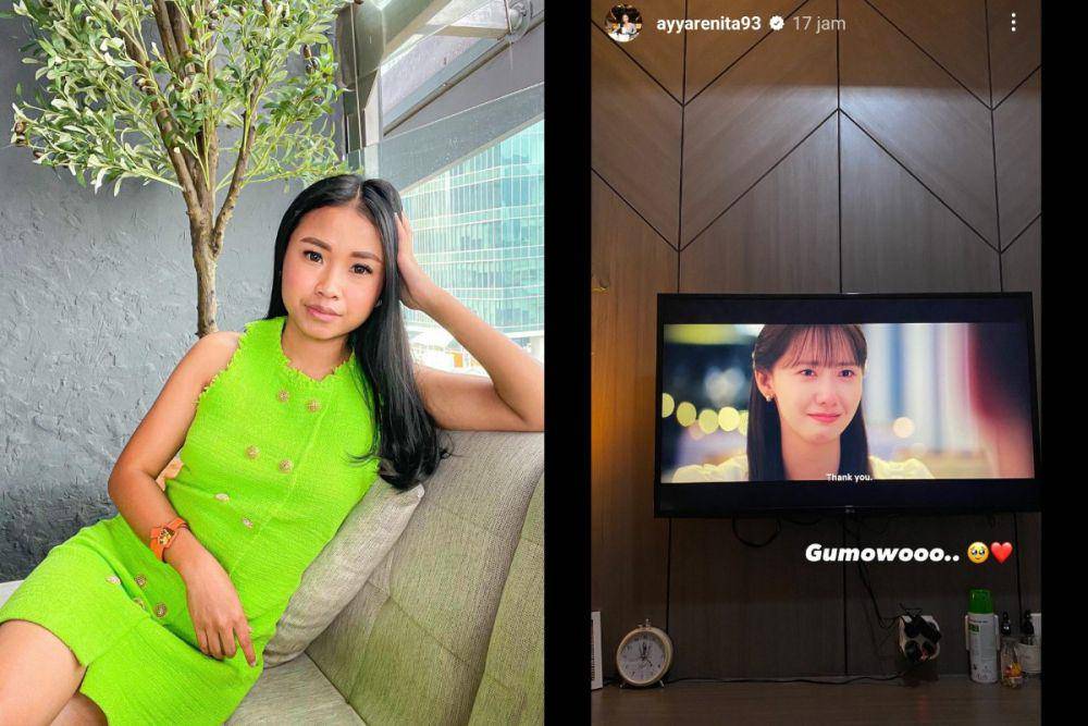 potret Ayya Renita nonton drakor King The Land (instagram.com/ayyarenita93)