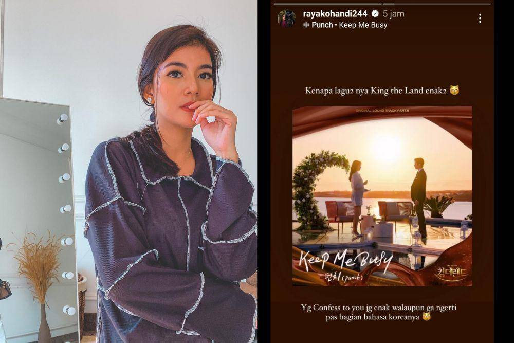 potret Raya Kohandi nonton drakor King The Land (instagram.com/rayakohandi244)