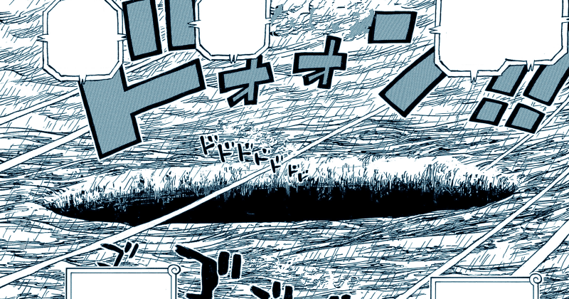 Lubang besar peninggalan Kerajaan Lulusia. (mangaplus.shueisha.co.jp/One Piece)