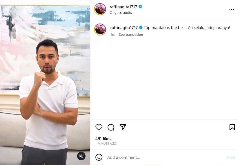 Tangkapan layar Instagram Raffi Ahmad (Instagram RaffiNagita1717)