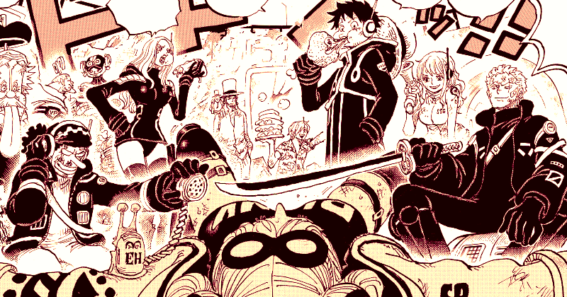 Kru Topi Jerami menyandera York. (mangaplus.shueisha.co.jp/One Piece)