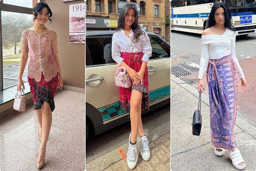 Padu padan kain tradisional ala Yoriko Angeline (instagram.com/yorikooangln_)