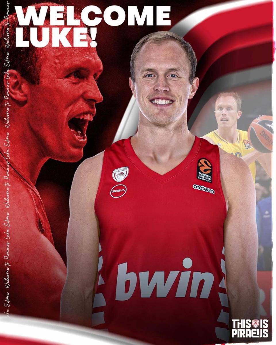 Luke Sikma bergabung dengan Olympiacos. (instagram.com/olympiacosbc)