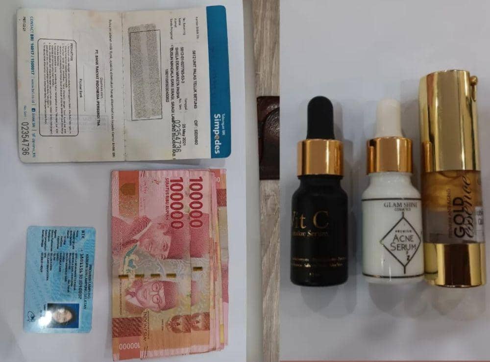 Barang bukti diamankan dari pelaku Sheila Dean. (Dok. Satreskrim Polres Pesawaran).