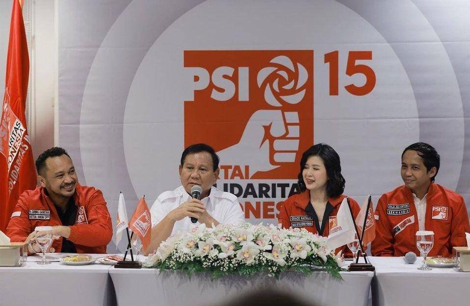 Ketua Umum Partai Gerindra ketika berkunjung ke DPP Partai Solidaritas Indonesis (PSI) pada 2 Agustus 2023. (www.instagram.com/@prabowo)