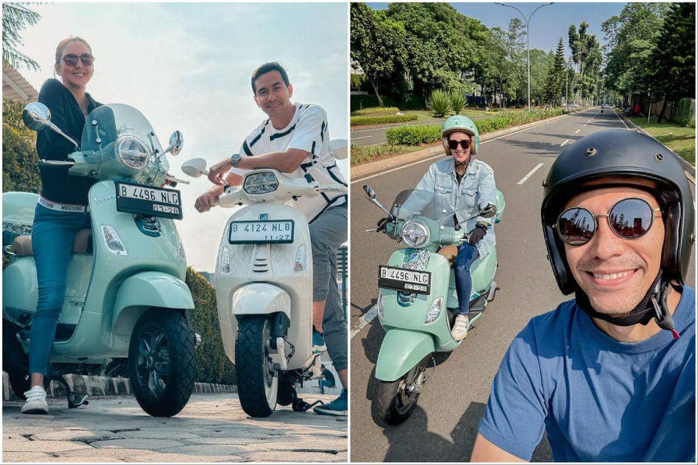 10 Potret Darius dan Donna dengan Vespa Kesayangan, Kompak!