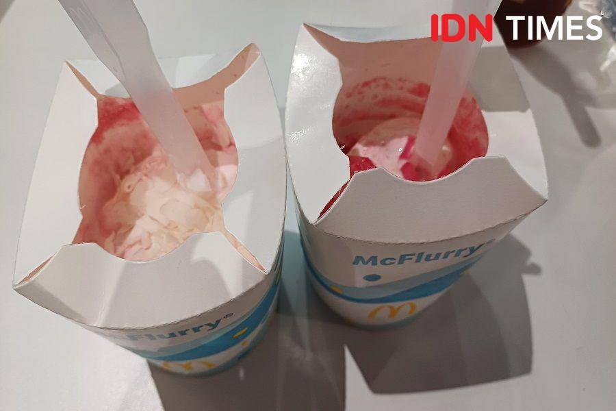 Ilustrasi menu mcflurry es kopyor McD (IDN Times/Dhiya Awlia Azzahra)