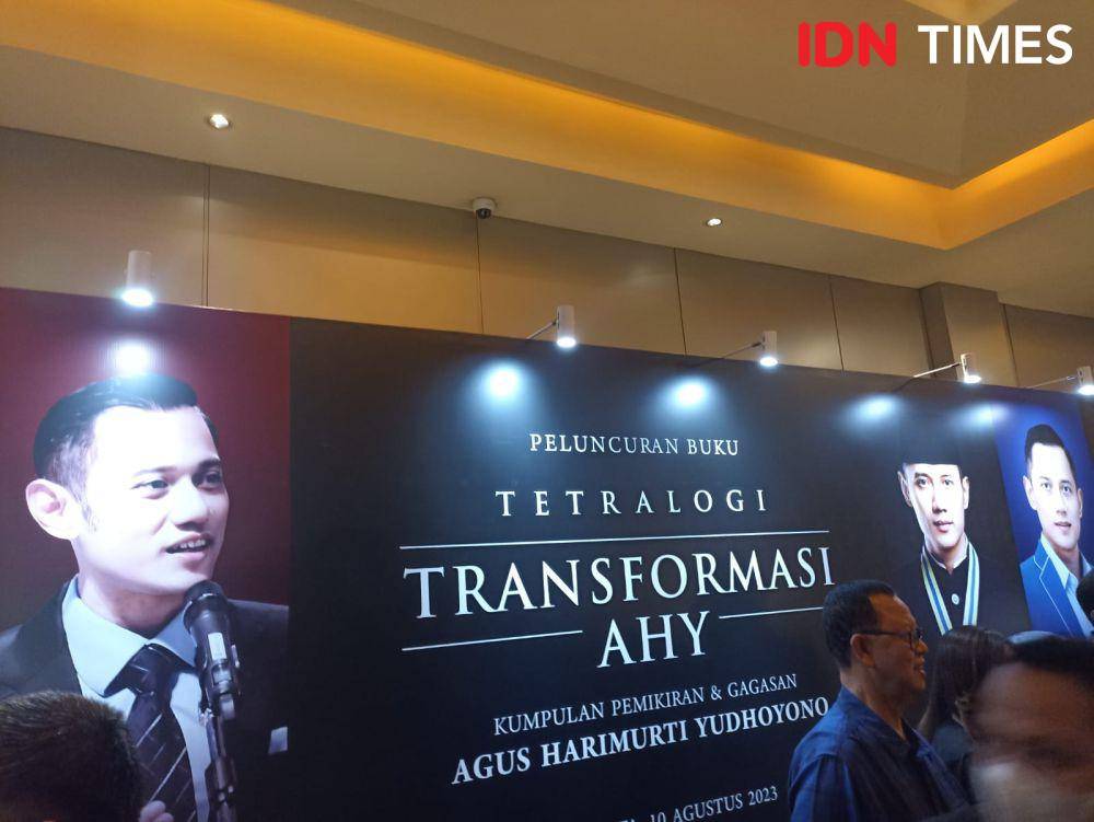Acara peluncuran buku transformasi AHY di Djakarta Teathre, Jakarta, Kamis (10/8/2023) malam. (IDN Times/Lia Hutasoit)