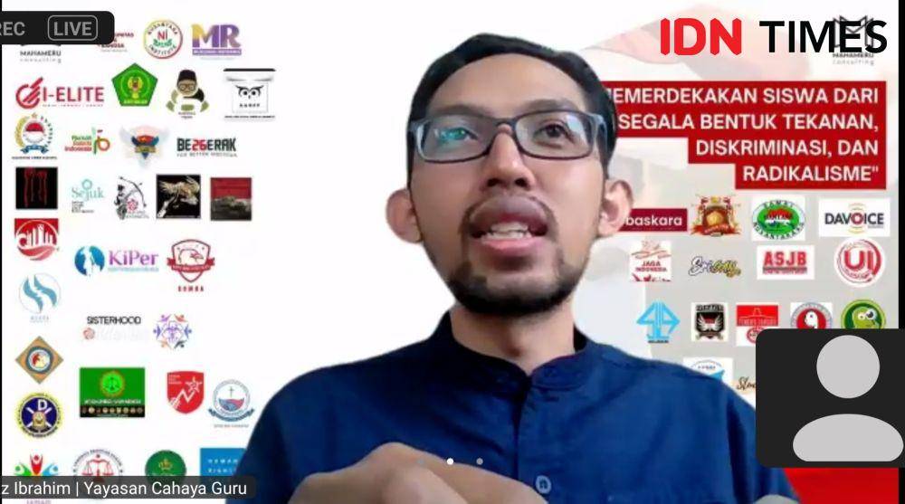 Webinar Memerdekakan Siswa dari Tekanan, Diskriminasi, dan Radikalisme. (IDN Times/Rachma Syifa)