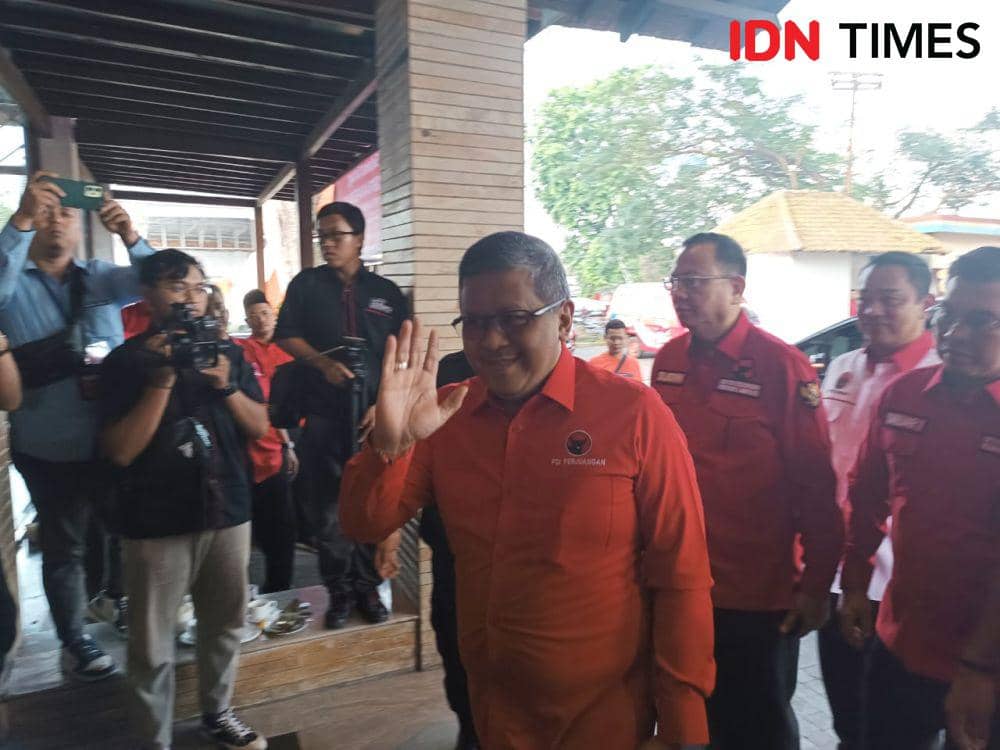 Rakerda IV DPD PDI Perjuangan Provinsi Lampung dihadiri Sekjen Hasto Kristiyanto, Kamis (10/8/2023). (IDN Times/Tama Yudha Wiguna).