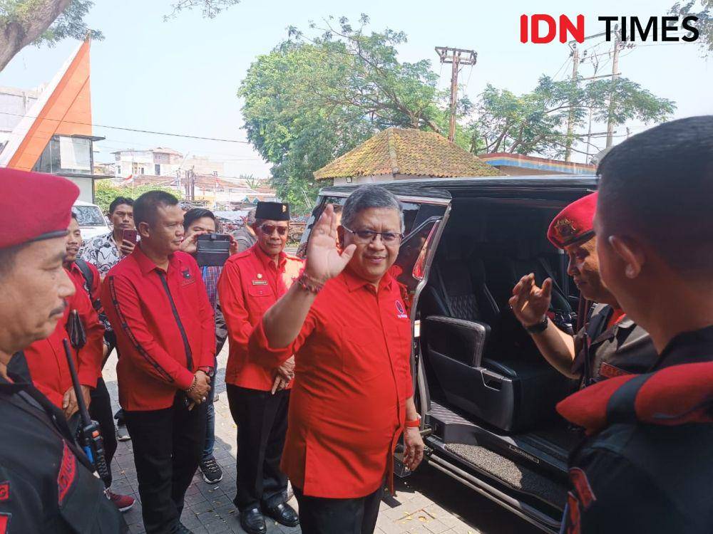 Kehadiran Sekjen DPP PDIP Hasto Krisyanto buka Rakerda IV DPD PDIP Lampung, Kamis (10/8/2023). (IDN Times/Tama Yudha Wiguna).