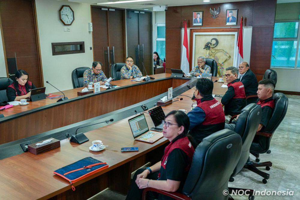 Rapat koordinasi perdana dalam rangka persiapan Asian Games 2023 digelar oleh Komite Olimpiade Indonesia (KOI) bersama dengan Chef de Mission (CdM) tim Indonesia, Basuki Hadimuljono (dok. NOC Indonesia)